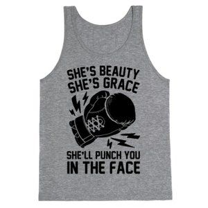 She's Beauty, She's Grace workout Tank XL
